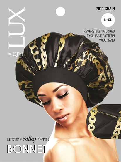 Luxury Silky Satin Bonnet (Chain) L-XL