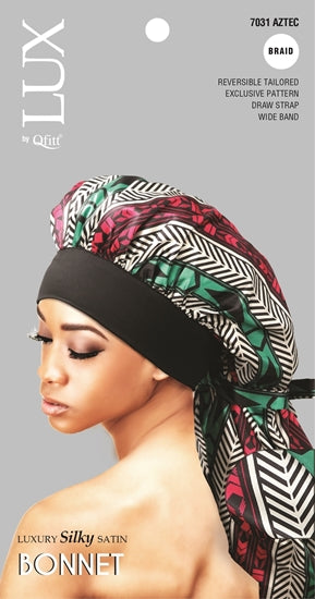 Luxury Silky Satin Braid Bonnet (AZTEC-AFRO)