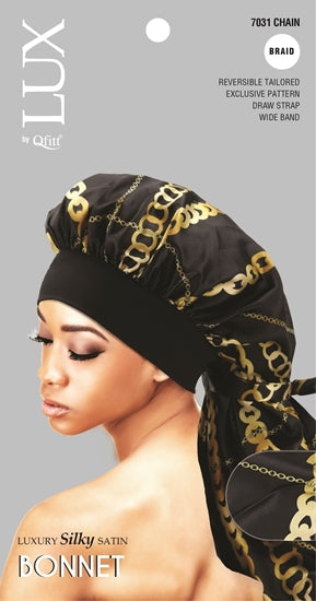 Luxury Silky Satin Braid Bonnet (CHAIN)